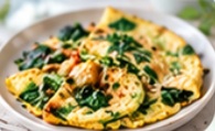 Omelette épinards-champignons