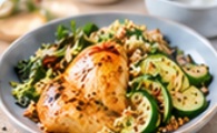Poulet rôti, quinoa & courgettes