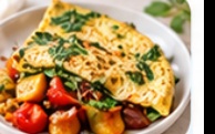 Omelette aux herbes + ratatouille