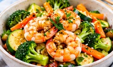 Crevettes ail-gingembre & wok de légumes