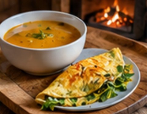 Repas refuge : soupe & omelette