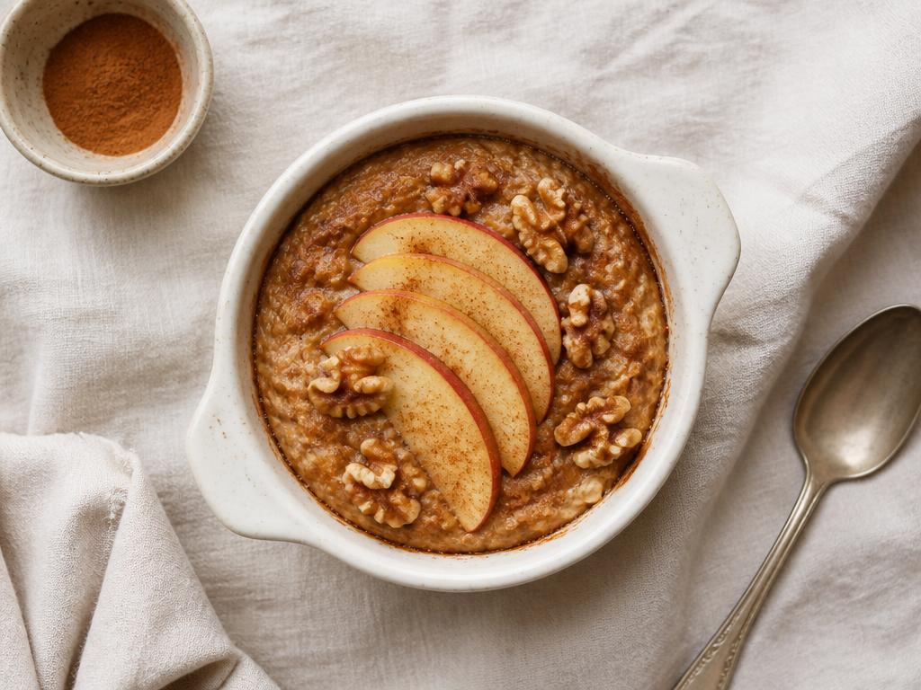 Baked porridge pomme-cannelle