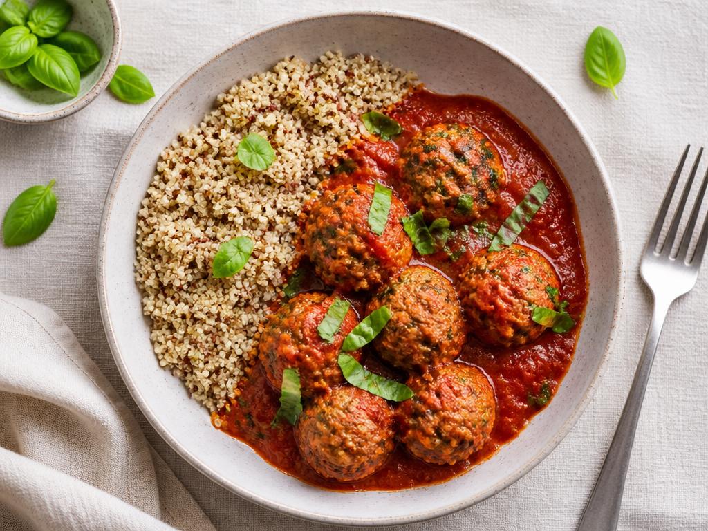 Boulettes de dinde tomate-basilic & quinoa