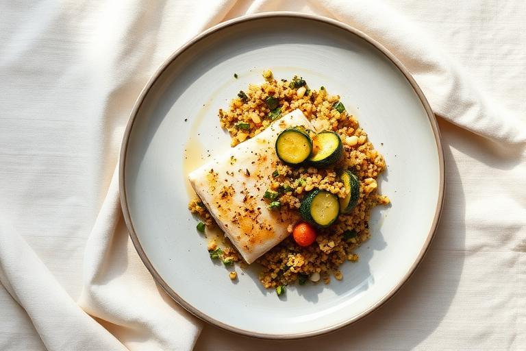 Cabillaud, courgettes & quinoa