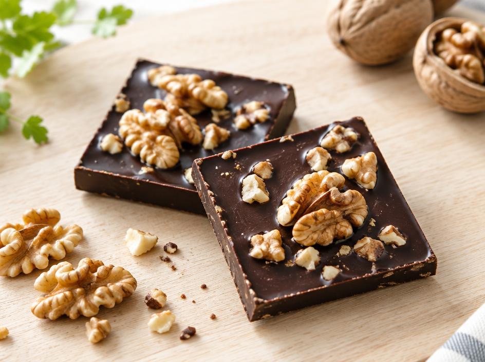 2 carrés de chocolat noir & noix