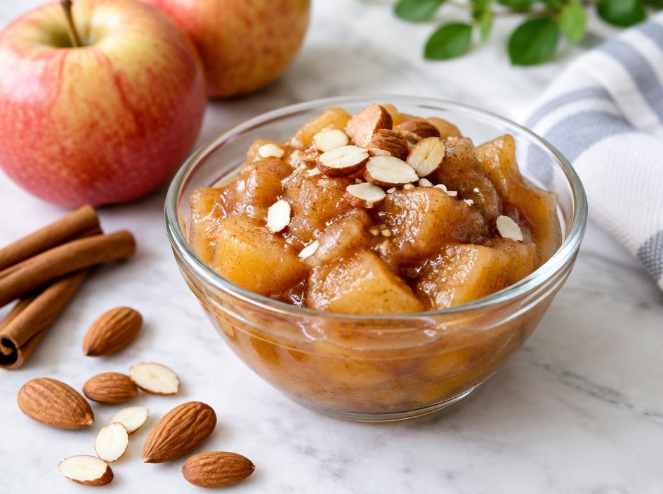 Compote pomme-cannelle & amandes