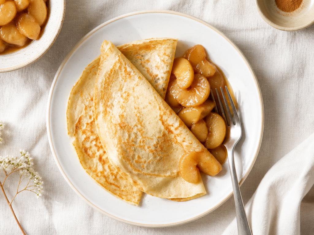 Crêpes à la Maïzena & compote