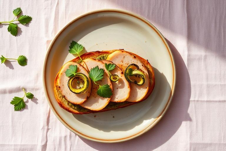Croque dinde, courgette & pesto