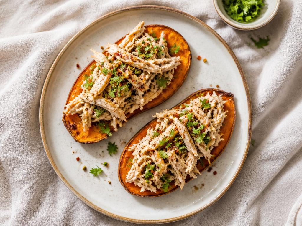 Croque de patate douce au poulet