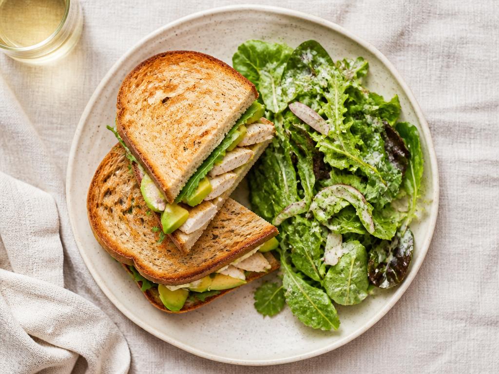 Croque revisité poulet-avocat & salade
