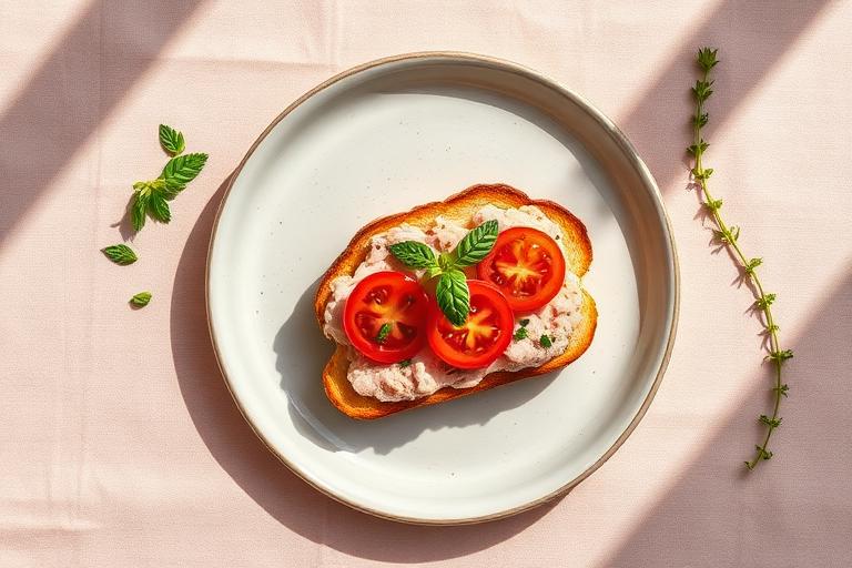 Croque thon, tomate & herbes