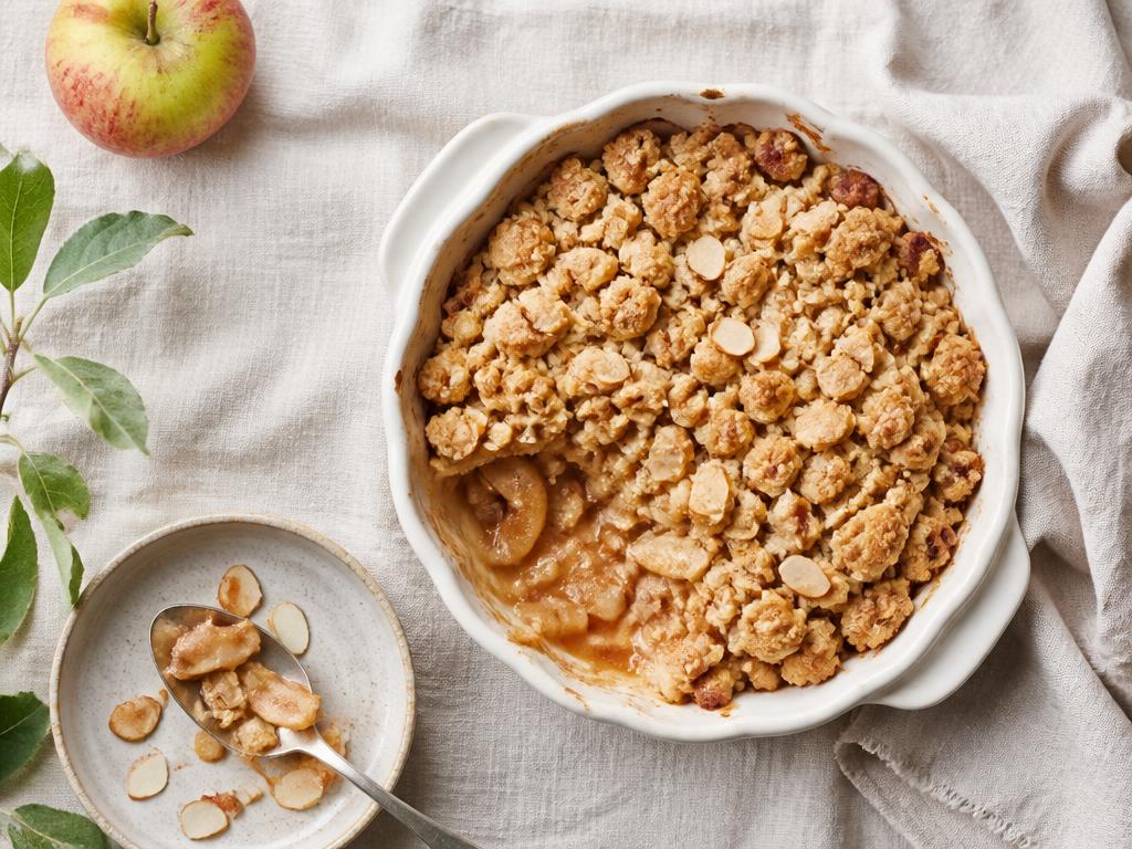 Crumble pomme-amande sans sucres ajoutés