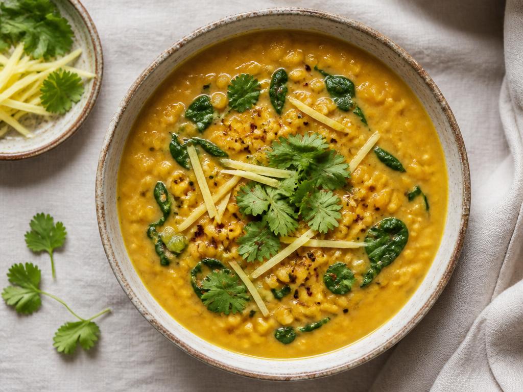 Dahl corail coco, épinards & gingembre