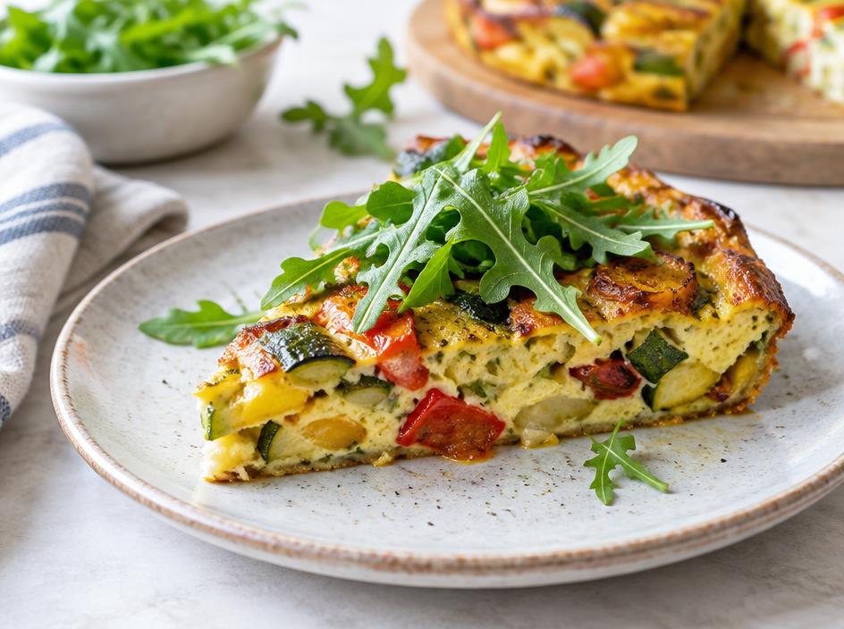 Frittata légumes rôtis & roquette