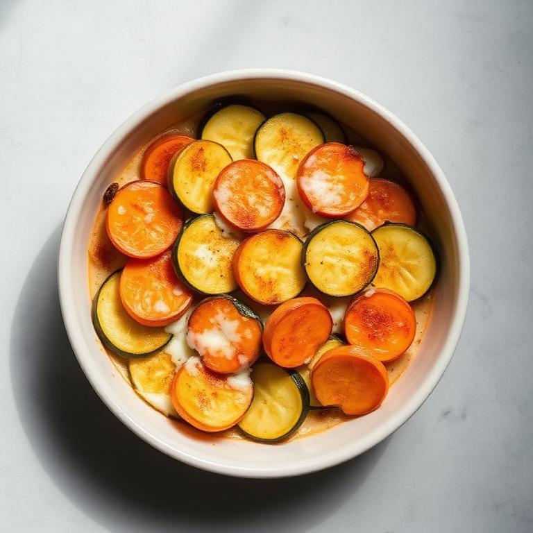 Gratin courgettes & patate douce au lait de coco