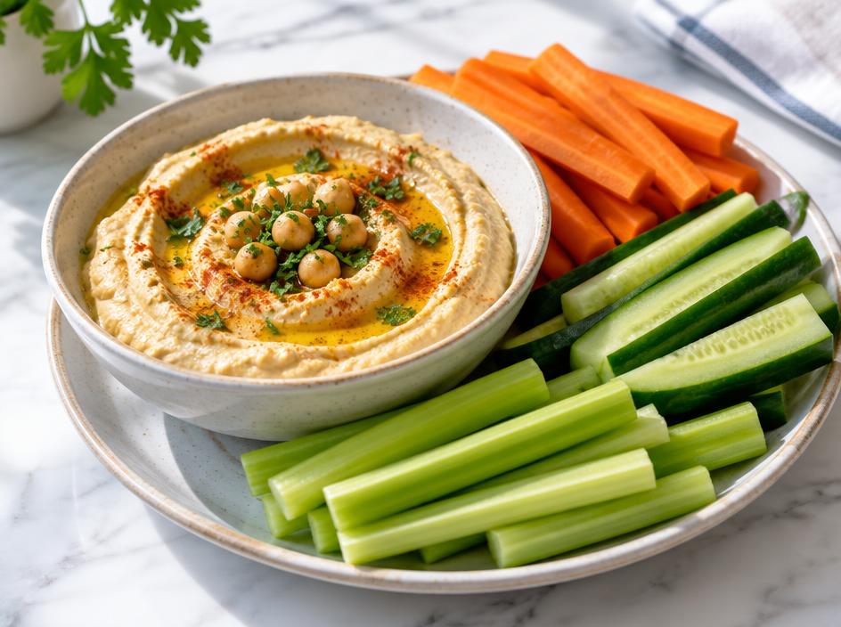 Houmous & bâtonnets de légumes