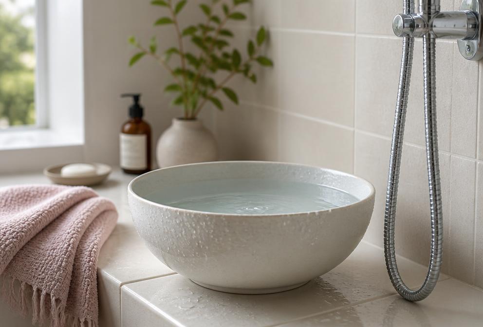 Le jet d'eau fraîche en fin de douche