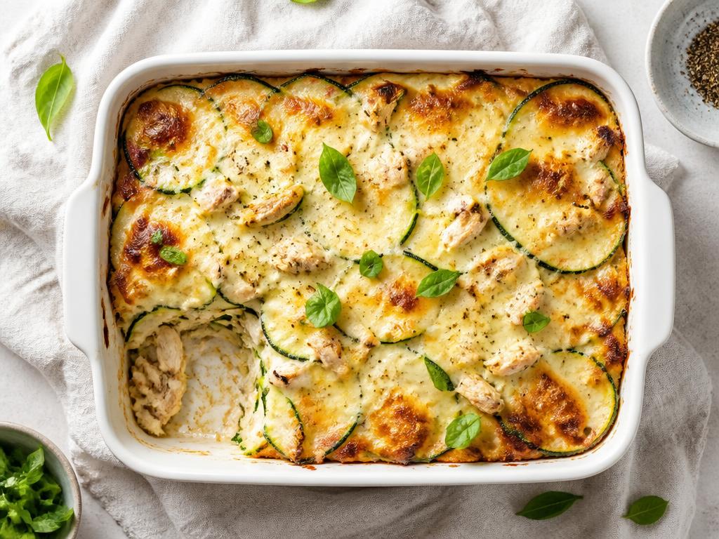 Lasagnes courgette-poulet