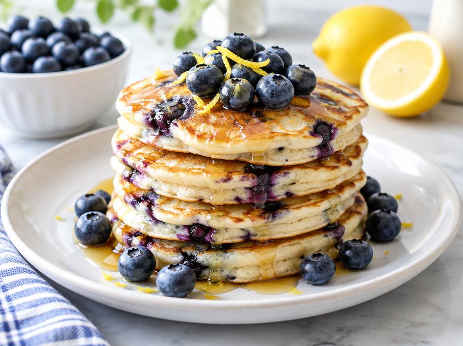 Pancakes citron-myrtille
