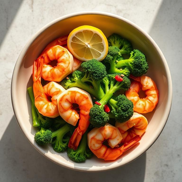 Poêlée crevettes, brocoli, gingembre & citron