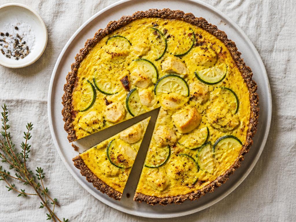 Quiche poulet, courgette & curcuma