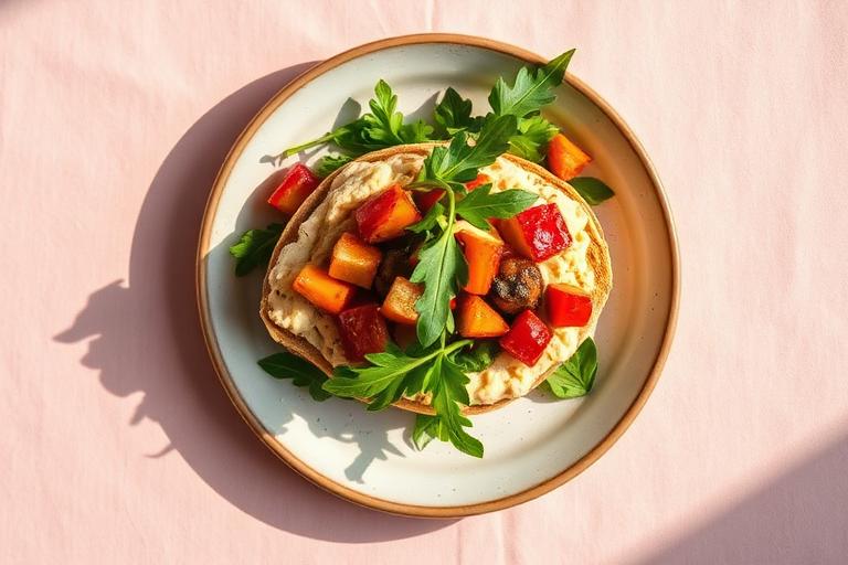 Sandwich houmous & légumes rôtis
