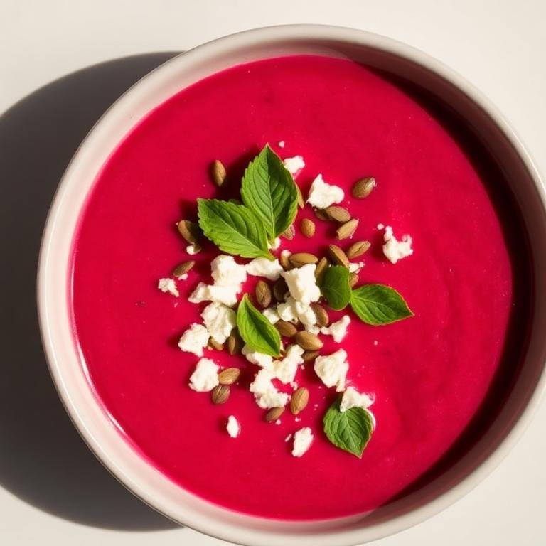 Soupe froide de betterave & feta végétale