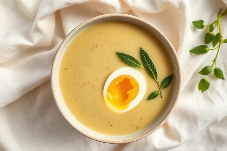 Velouté courgette & œuf mollet